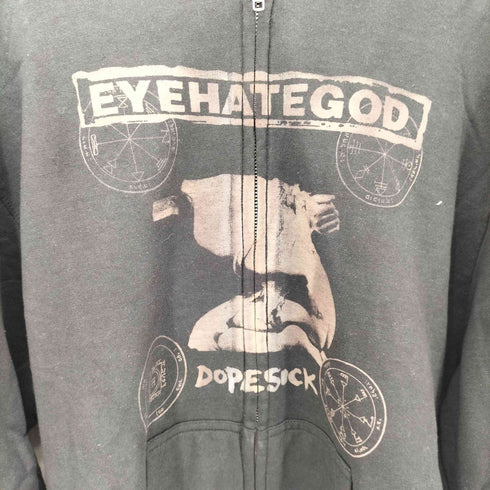DOPESICK スラッジメタル アートワーク プリント ジップアップ パーカー メンズ import:L