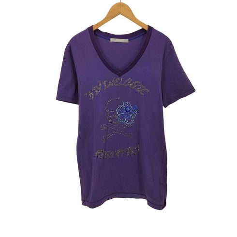 フランシストモークス FranCist MOR.K.S Y2K 髑髏 スカル ラインストーン VネックTシャツ メンズ JPN:4