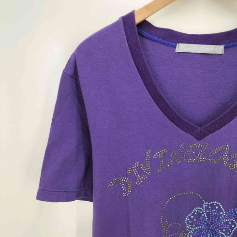 フランシストモークス FranCist MOR.K.S Y2K 髑髏 スカル ラインストーン VネックTシャツ メンズ JPN:4