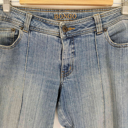 BONGO 月桂冠ボタン センタタック バックポケット ステッチデザイン ブーツカット ジップフライ デニム パンツ メンズ 9