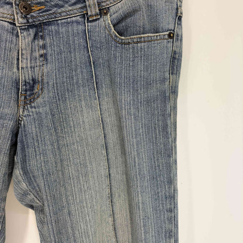 BONGO 月桂冠ボタン センタタック バックポケット ステッチデザイン ブーツカット ジップフライ デニム パンツ メンズ 9