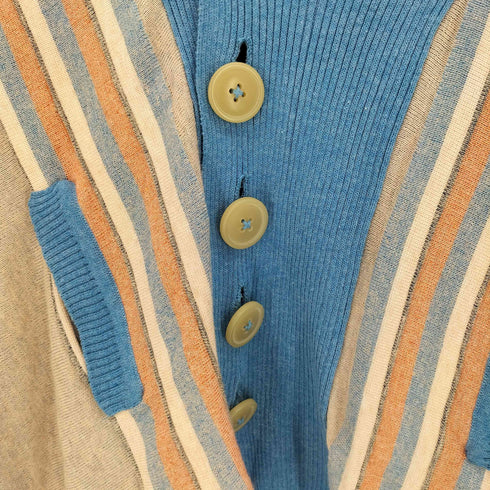 ヴィヴィアンウエストウッドロンドン Vivienne Westwood LONDON 00S イタリア製 ロゴ刺繍 ストライプ デザイン カーディガン ライカ期 メンズ import:S