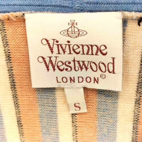 ヴィヴィアンウエストウッドロンドン Vivienne Westwood LONDON 00S イタリア製 ロゴ刺繍 ストライプ デザイン カーディガン ライカ期 メンズ import:S