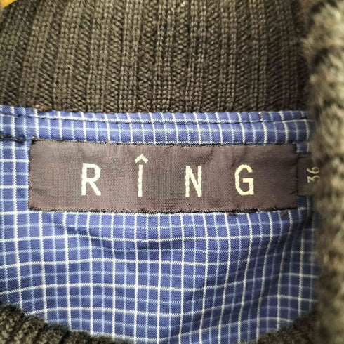 RING チェック切替ウールジップブルゾン レディース M
