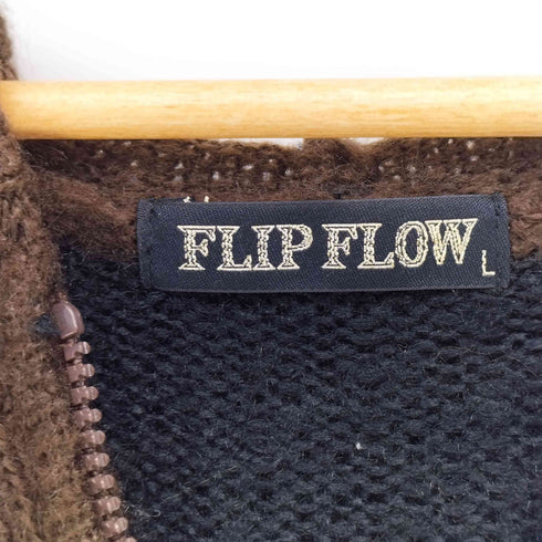 FLIP FLOW 00S ボーダー ニット ジップアップ パーカー Y2K メンズ import:L