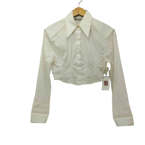 ザラ ZARA クロップド ロングスリーブシャツ レディース import:XS