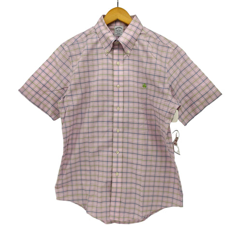 ブルックスブラザーズ BROOKS BROTHERS チェック柄 半袖ボタンダウンシャツ メンズ JPN:M