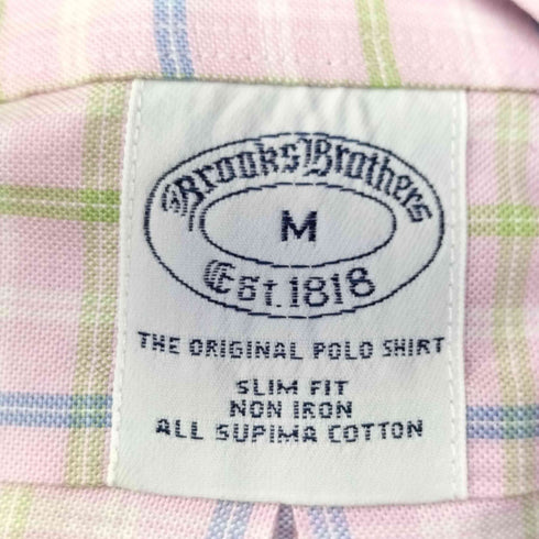 ブルックスブラザーズ BROOKS BROTHERS チェック柄 半袖ボタンダウンシャツ メンズ JPN:M