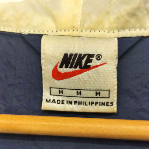 ナイキ NIKE 90S 白タグ スウッシュ 刺繍 ナイロン ジップアップ シェルジャケット メンズ import:M