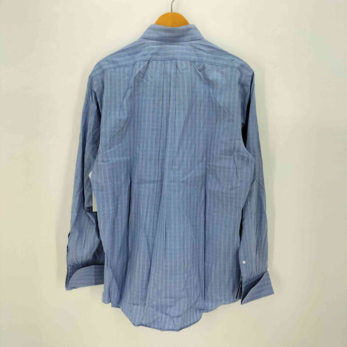 ランズエンド LANDS END チェック フロントポケット ダブルカフス レギュラーカラー ドレスシャツ メンズ 15 1/2-34
