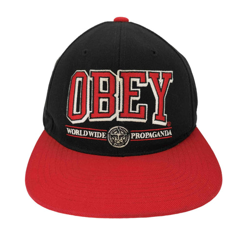 オベイ OBEY Athletics Snap-Back Hat ロゴ 刺繍 6パネル ベースボール キャップ メンズ OSFA