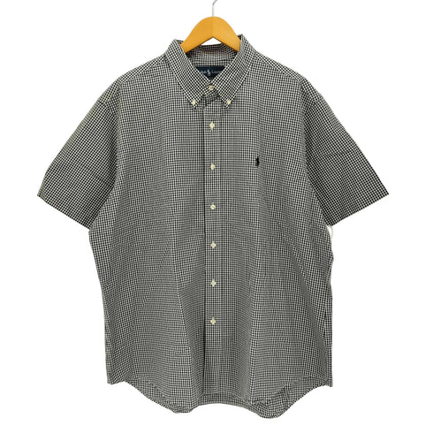 ラルフローレン RALPH LAUREN CUSTOM FIT ポニー刺繍 ギンガムチェック 半袖ボタンダウンシャツ ビッグサイズ メンズ 4L