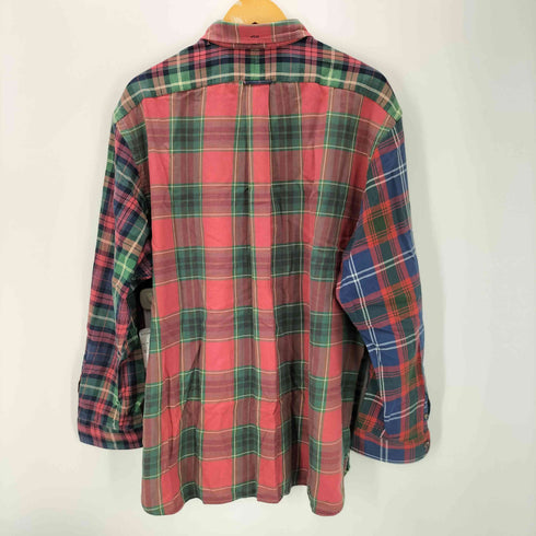 ラルフローレン RALPH LAUREN 90-00S ポニー無し マチ付き ボタンダウンシャツ ビッグサイズ タータンチェック メンズ XXXL