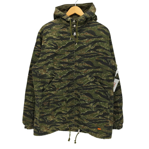 インターブリード INTERBREED タイガーストライプ カモ ジップアップ ミリタリー パーカー ジャケット メンズ import:XL