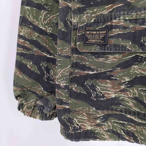インターブリード INTERBREED タイガーストライプ カモ ジップアップ ミリタリー パーカー ジャケット メンズ import:XL