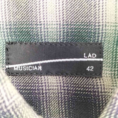 ラッドミュージシャン LAD MUSICIAN shirt/modal ombre tartan check メンズ JPN:42