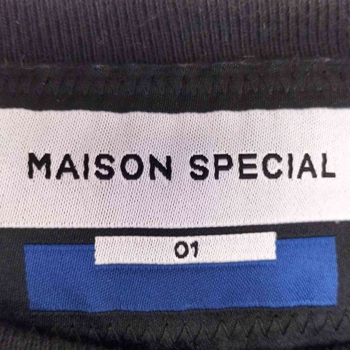 メゾンスペシャル MAISON SPECIAL HAND-PRINTED OVERSIZED STITCHED CREW NECK T-SHIRT メンズ JPN:1