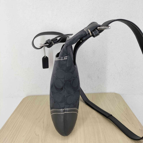 コーチ COACH シグネチャーロゴ レザー×キャンバスショルダーバッグ レディース