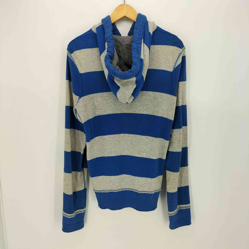 アバクロンビーアンドフィッチ Abercrombie & Fitch 00s ボーダー ジップアップサーマルパーカー Y2K メンズ import:L