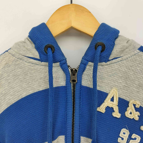 アバクロンビーアンドフィッチ Abercrombie & Fitch 00s ボーダー ジップアップサーマルパーカー Y2K メンズ import:L