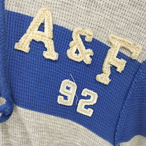 アバクロンビーアンドフィッチ Abercrombie & Fitch 00s ボーダー ジップアップサーマルパーカー Y2K メンズ import:L