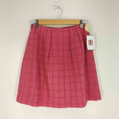 マッキントッシュフィロソフィー MACKINTOSH PHILOSOPHY タック ツイード フレア ミニスカート レディース 36
