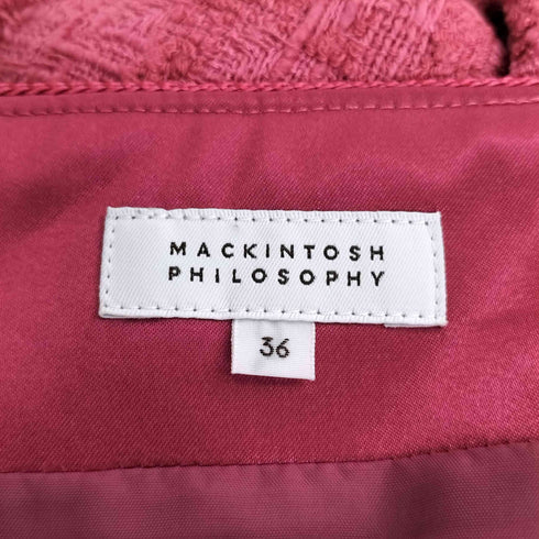 マッキントッシュフィロソフィー MACKINTOSH PHILOSOPHY タック ツイード フレア ミニスカート レディース 36