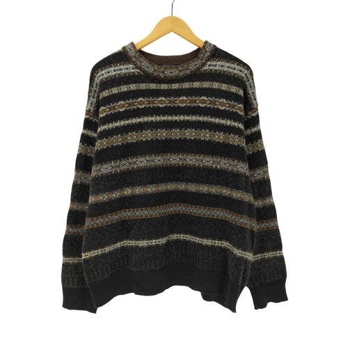 ケンゾーオム KENZO HOMME 90-00S ドイツ製 ノルディック柄 ボーダー アクリル ウール ニット セーター メンズ import:XXL