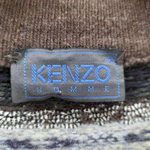 ケンゾーオム KENZO HOMME 90-00S ドイツ製 ノルディック柄 ボーダー アクリル ウール ニット セーター メンズ import:XXL