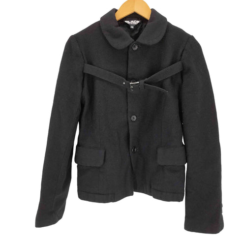 ブラックコムデギャルソン BLACK COMME des GARCONS 09AW AD2009 丸襟ウールハーフコート レディース JPN:M