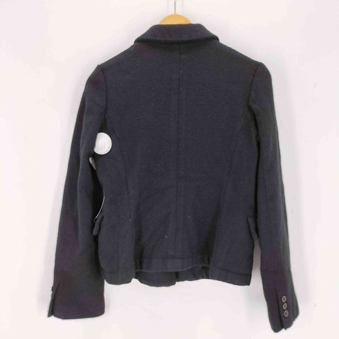 ブラックコムデギャルソン BLACK COMME des GARCONS 09AW AD2009 丸襟ウールハーフコート レディース JPN:M