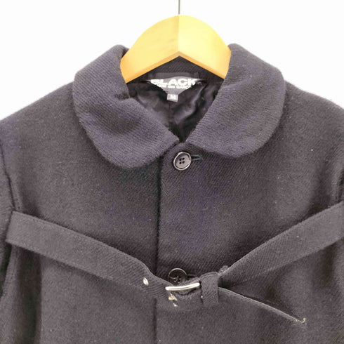 ブラックコムデギャルソン BLACK COMME des GARCONS 09AW AD2009 丸襟ウールハーフコート レディース JPN:M