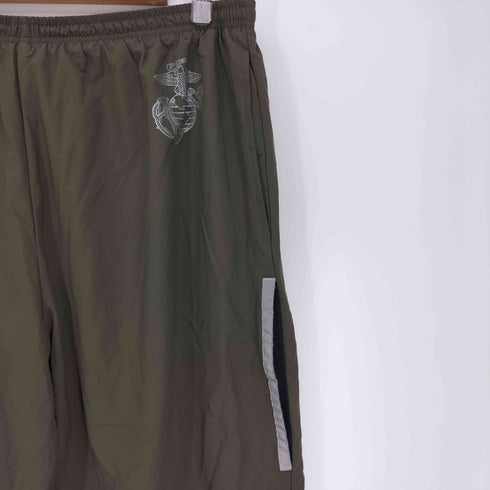 ユーエスエムシー USMC USA製 コラボ アメリカ海兵隊 裏地メッシュ ロゴプリント トレーニング ナイロンパンツ メンズ JPN:XL
