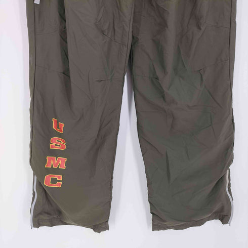 ユーエスエムシー USMC USA製 コラボ アメリカ海兵隊 裏地メッシュ ロゴプリント トレーニング ナイロンパンツ メンズ JPN:XL