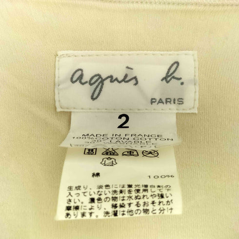 アニエスベー agnes b. 90-00s フランス製 Vネック プリント カットソー レディース US:0-2