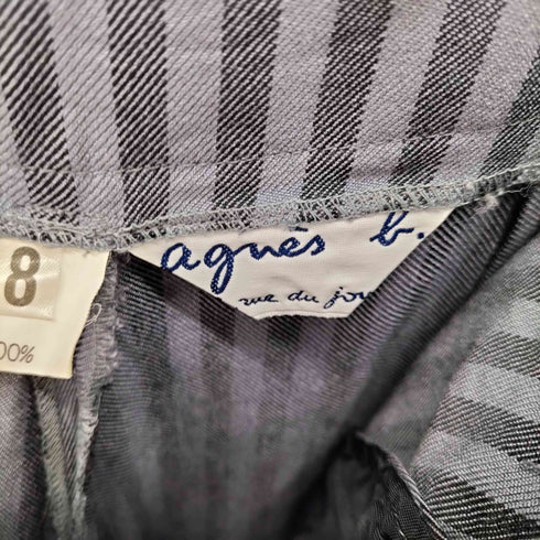 アニエスベー agnes b. レーヨン ストライプ 1タック パンツ レディース JPN:38