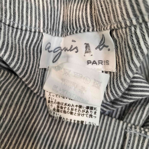 アニエスベー agnes b. シアサッカー ストライプ ストレッチパンツ レディース EUR:38