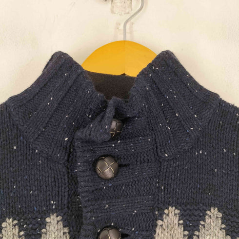 エディーバウアー Eddie Bauer ウール総柄ネップ加工ハーフボタンニット メンズ JPN:S