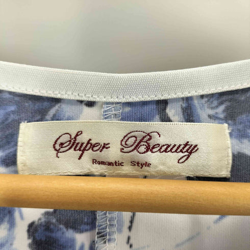 スーパービューティ super beauty レーヨン混 花柄ノースリーブワンピース レディース JPN:40