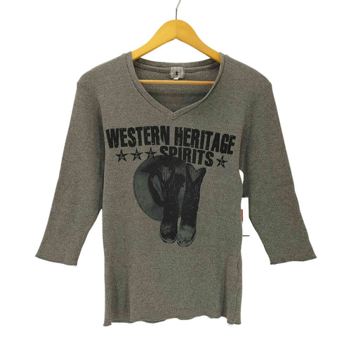 ティーケータケオキクチ tk. TAKEO KIKUCHI Y2K ワッフル Vネック L/S Tシャツ メンズ JPN:2