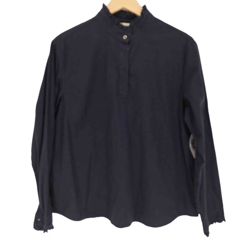 エディーバウアー Eddie Bauer 90S 三角タグ スタンドネック プルオーバー フリルブラウス レディース import:L