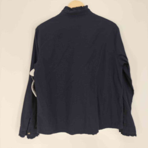 エディーバウアー Eddie Bauer 90S 三角タグ スタンドネック プルオーバー フリルブラウス レディース import:L