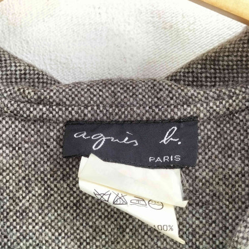 アニエスベー agnes b. 90-00S フランス製 ウール100 半袖ワンピース レディース FR:38