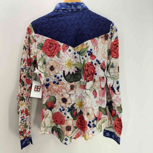 デシグアル Desigual ボタニカル柄 レース切替長袖シャツ レディース import:S