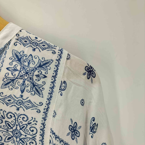 クラフトスタンダードブティック CRAFT STANDARD BOUTIQUE パネル柄ウエスト切り替えボリュームワンピース レディース FREE