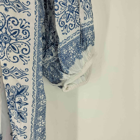 クラフトスタンダードブティック CRAFT STANDARD BOUTIQUE パネル柄ウエスト切り替えボリュームワンピース レディース FREE