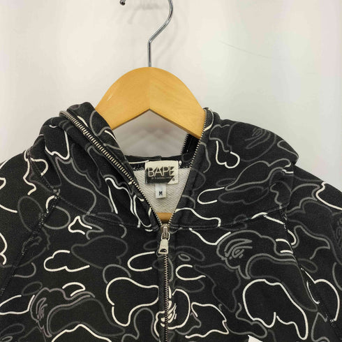 アベイシングエイプ BAPE by A BATHING APE 90-00s 初期タグ BAPE NEON CAMO FULL ZIP UP HOODIE ベイプ ネオンカモ フルジップ パーカー Y2K メンズ M