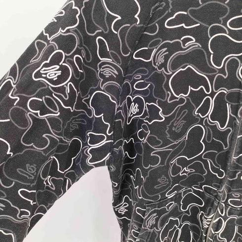 アベイシングエイプ BAPE by A BATHING APE 90-00s 初期タグ BAPE NEON CAMO FULL ZIP UP HOODIE ベイプ ネオンカモ フルジップ パーカー Y2K メンズ M