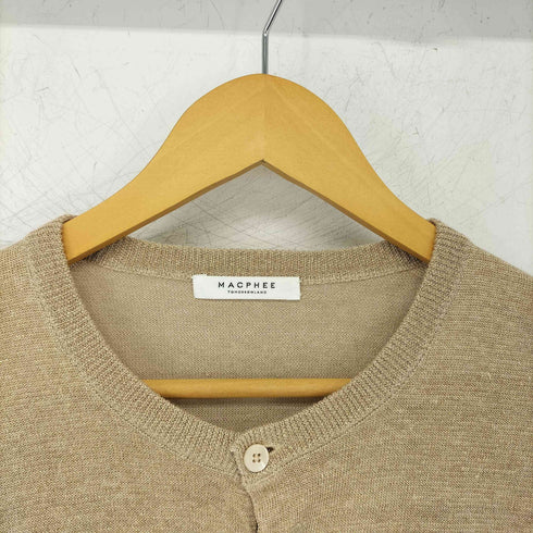 マカフィー MACPHEE 24ss プレーンリネン クルーネックカーディガン レディース JPN:S