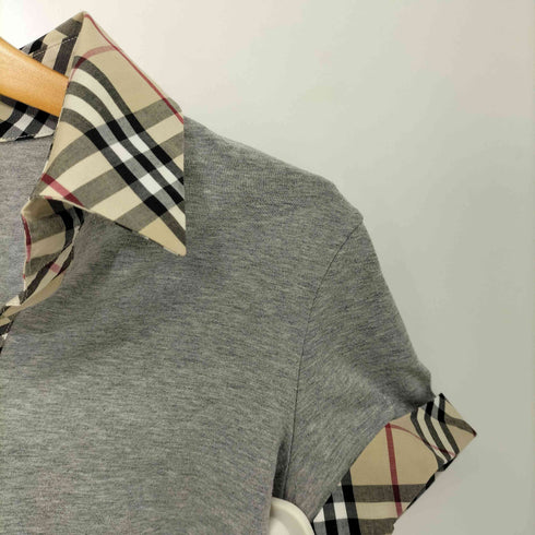バーバリーロンドン BURBERRY LONDON ノバチェック ロゴ刺繍 スキッパーシャツ レディース JPN:1